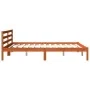 Solid wax brown pine wood bed frame 120x200 cm by , Beds and slatted bases - Ref: Foro24-844149, Price: 142,53 €, Discount: %