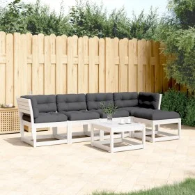5-piece garden sofa set with solid white pine wood cushions by , Garden sets - Ref: Foro24-3217006, Price: 554,33 €, Discount: %