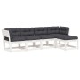 5-piece garden sofa set with solid white pine wood cushions by , Garden sets - Ref: Foro24-3217006, Price: 561,22 €, Discount: %