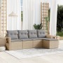 Gartensofa-Set mit Kissen, 5-teilig, beiges synthetisches Rattan von , Gartensets - Ref: Foro24-3252426, Preis: 355,80 €, Rab...