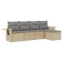 Garden sofa set with cushions 5 pieces beige synthetic rattan by , Garden sets - Ref: Foro24-3252426, Price: 330,27 €, Discou...