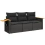 Garden sofa set with cushions 3 pieces black synthetic rattan by , Garden sets - Ref: Foro24-3258996, Price: 251,34 €, Discou...