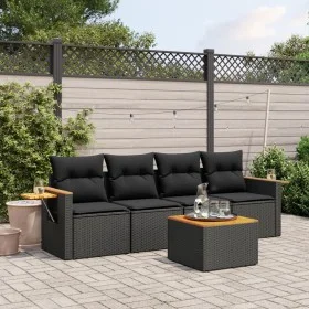 5-teiliges Gartenmöbel-Set und schwarze synthetische Rattankissen von , Gartensets - Ref: Foro24-3259017, Preis: 342,87 €, Ra...