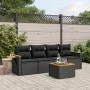Set de muebles de jardín 5 pzas y cojines ratán sintético negro de , Conjuntos de jardín - Ref: Foro24-3259017, Precio: 349,4...
