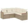 Garden sofa set with cushions 5 pieces beige synthetic rattan by , Garden sets - Ref: Foro24-3258362, Price: 368,22 €, Discou...