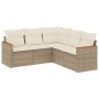 Juego de sofás jardín con cojines 5 pzas ratán sintético beige de , Conjuntos de jardín - Ref: Foro24-3258362, Precio: 367,51...