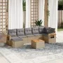 Garden sofa set with beige cushions 8 pcs PE rattan by , Garden sets - Ref: Foro24-3259441, Price: 492,32 €, Discount: %