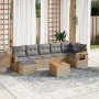 Gartensofa-Set mit beigen Kissen 8 Stück PE-Rattan von , Gartensets - Ref: Foro24-3259441, Preis: 508,84 €, Rabatt: %