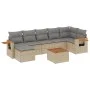 Juego de sofás de jardín con cojines beige 8 pzas ratán PE de , Conjuntos de jardín - Ref: Foro24-3259441, Precio: 492,30 €, ...