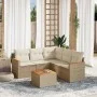 Garden sofa set with cushions 6 pieces beige synthetic rattan by , Garden sets - Ref: Foro24-3258369, Price: 415,28 €, Discou...