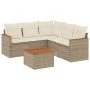 Garden sofa set with cushions 6 pieces beige synthetic rattan by , Garden sets - Ref: Foro24-3258369, Price: 415,28 €, Discou...