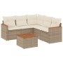 Gartensofa-Set mit Kissen, 6-teilig, beiges synthetisches Rattan von , Gartensets - Ref: Foro24-3258369, Preis: 406,94 €, Rab...
