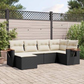 6-piece garden sofa set and black synthetic rattan cushions by , Garden sets - Ref: Foro24-3259417, Price: 387,30 €, Discount: %