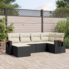 6-piece garden sofa set and black synthetic rattan cushions by , Garden sets - Ref: Foro24-3259417, Price: 380,67 €, Discount: %