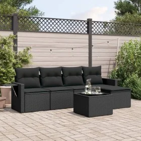 6-piece garden sofa set and black synthetic rattan cushions by , Garden sets - Ref: Foro24-3252432, Price: 413,14 €, Discount: %