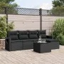 Set de sofás de jardín 6 piezas y cojines ratán sintético negro de , Conjuntos de jardín - Ref: Foro24-3252432, Precio: 414,6...