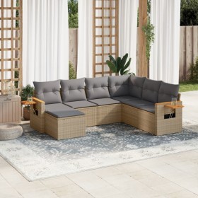 Set sofás de jardín 7 piezas y cojines ratán sintético beige de , Conjuntos de jardín - Ref: Foro24-3259448, Precio: 465,09 €...