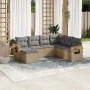 7-piece garden sofa set and beige synthetic rattan cushions by , Garden sets - Ref: Foro24-3259448, Price: 449,97 €, Discount: %