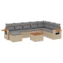 Set de sofás de jardín 9 pzas con cojines ratán sintético beige de , Conjuntos de jardín - Ref: Foro24-3259497, Precio: 562,8...