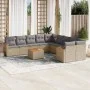 11-teiliges Gartensofa-Set mit beigen synthetischen Rattankissen von , Gartensets - Ref: Foro24-3258762, Preis: 655,44 €, Rab...