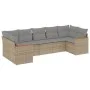 7-teiliges Gartensofa-Set und beigefarbene synthetische Rattankissen von , Gartensets - Ref: Foro24-3258671, Preis: 464,04 €,...
