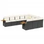 Garden sofa set 10 pieces with black synthetic rattan cushions by , Garden sets - Ref: Foro24-3259578, Price: 597,20 €, Disco...