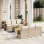 7-piece garden sofa set and beige synthetic rattan cushions by , Garden sets - Ref: Foro24-3259034, Price: 542,26 €, Discount: %