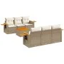 7-piece garden sofa set and beige synthetic rattan cushions by , Garden sets - Ref: Foro24-3259034, Price: 542,26 €, Discount: %