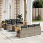 7-teiliges Gartensofa-Set mit grauen PE-Rattan-Kissen von , Gartensets - Ref: Foro24-3259036, Preis: 487,81 €, Rabatt: %