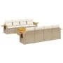 9-teiliges Gartensofa-Set mit beigen synthetischen Rattankissen von , Gartensets - Ref: Foro24-3259062, Preis: 642,46 €, Raba...