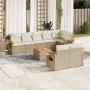 9-teiliges Gartensofa-Set mit beigen synthetischen Rattankissen von , Gartensets - Ref: Foro24-3259398, Preis: 662,96 €, Raba...