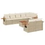 9-teiliges Gartensofa-Set mit beigen synthetischen Rattankissen von , Gartensets - Ref: Foro24-3259398, Preis: 662,96 €, Raba...
