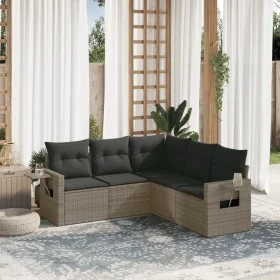Garden sofa set with cushions 5 pieces gray synthetic rattan by , Garden sets - Ref: Foro24-3252487, Price: 339,93 €, Discoun...