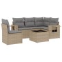 Garden sofa set with cushions 6 pieces beige synthetic rattan by , Garden sets - Ref: Foro24-3252516, Price: 432,55 €, Discou...