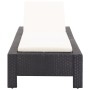 Sun lounger with black synthetic rattan cushion by vidaXL, Loungers - Ref: Foro24-46234, Price: 151,27 €, Discount: %