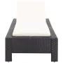 Tumbona con cojín de ratán sintético negro de vidaXL, Tumbonas - Ref: Foro24-46234, Precio: 149,29 €, Descuento: %