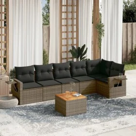 7-teiliges Gartensofa-Set mit grauen PE-Rattan-Kissen von , Gartensets - Ref: Foro24-3256907, Preis: 437,45 €, Rabatt: %