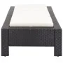 Tumbona con cojín de ratán sintético negro de vidaXL, Tumbonas - Ref: Foro24-46234, Precio: 149,29 €, Descuento: %