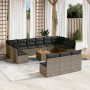 14-teilige Gartensofagarnitur mit grauen synthetischen Rattankissen von , Gartensets - Ref: Foro24-3223904, Preis: 809,26 €, ...
