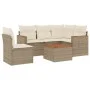 Garden sofa set with cushions 6 pieces beige synthetic rattan by , Garden sets - Ref: Foro24-3258383, Price: 415,28 €, Discou...