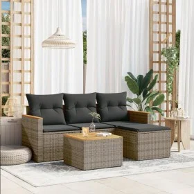 Garden sofa set with cushions 5 pieces gray synthetic rattan by , Garden sets - Ref: Foro24-3258315, Price: 283,59 €, Discoun...