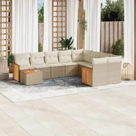 Garden sofa set with beige cushions 10 pieces synthetic rattan by , Garden sets - Ref: Foro24-3260399, Price: 690,11 €, Disco...