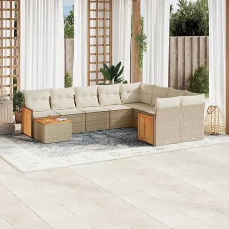 Garden sofa set with beige cushions 10 pieces synthetic rattan by , Garden sets - Ref: Foro24-3260399, Price: 689,13 €, Disco...