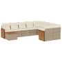 Garden sofa set with beige cushions 10 pieces synthetic rattan by , Garden sets - Ref: Foro24-3260399, Price: 689,13 €, Disco...