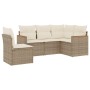 Garden sofa set with cushions 5 pieces beige synthetic rattan by , Garden sets - Ref: Foro24-3258376, Price: 361,57 €, Discou...