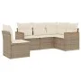 Garden sofa set with cushions 5 pieces beige synthetic rattan by , Garden sets - Ref: Foro24-3258376, Price: 368,22 €, Discou...