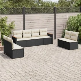 Set de sofás de jardín 8 piezas y cojines ratán sintético negro de , Conjuntos de jardín - Ref: Foro24-3258290, Precio: 437,0...