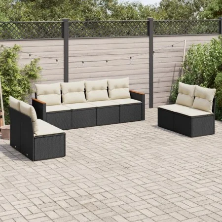 8-teiliges Gartensofa-Set und schwarze synthetische Rattankissen von , Gartensets - Ref: Foro24-3258290, Preis: 437,32 €, Rab...