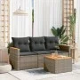 4-piece garden sofa set and gray synthetic rattan cushions by , Garden sets - Ref: Foro24-3258168, Price: 235,04 €, Discount: %