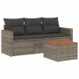 4-piece garden sofa set and gray synthetic rattan cushions by , Garden sets - Ref: Foro24-3258168, Price: 235,04 €, Discount: %